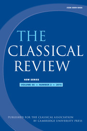 The Classical Review cobre literatura e civilizações da Grécia e Roma antigas (Imagem: Cambridge)